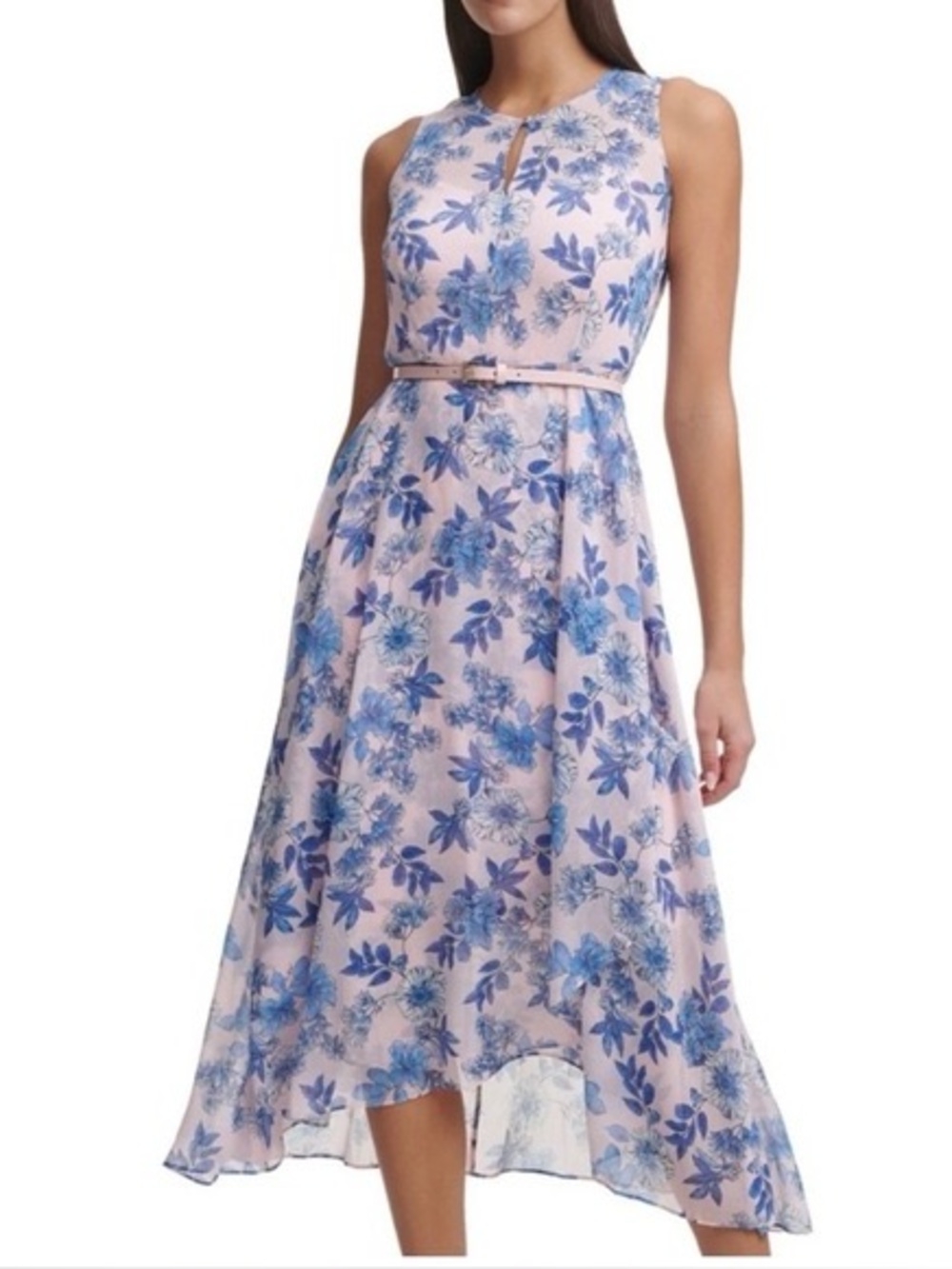 LIKE NEW: Tommy Hilfiger High Low Floral Dress - Pink and Blue